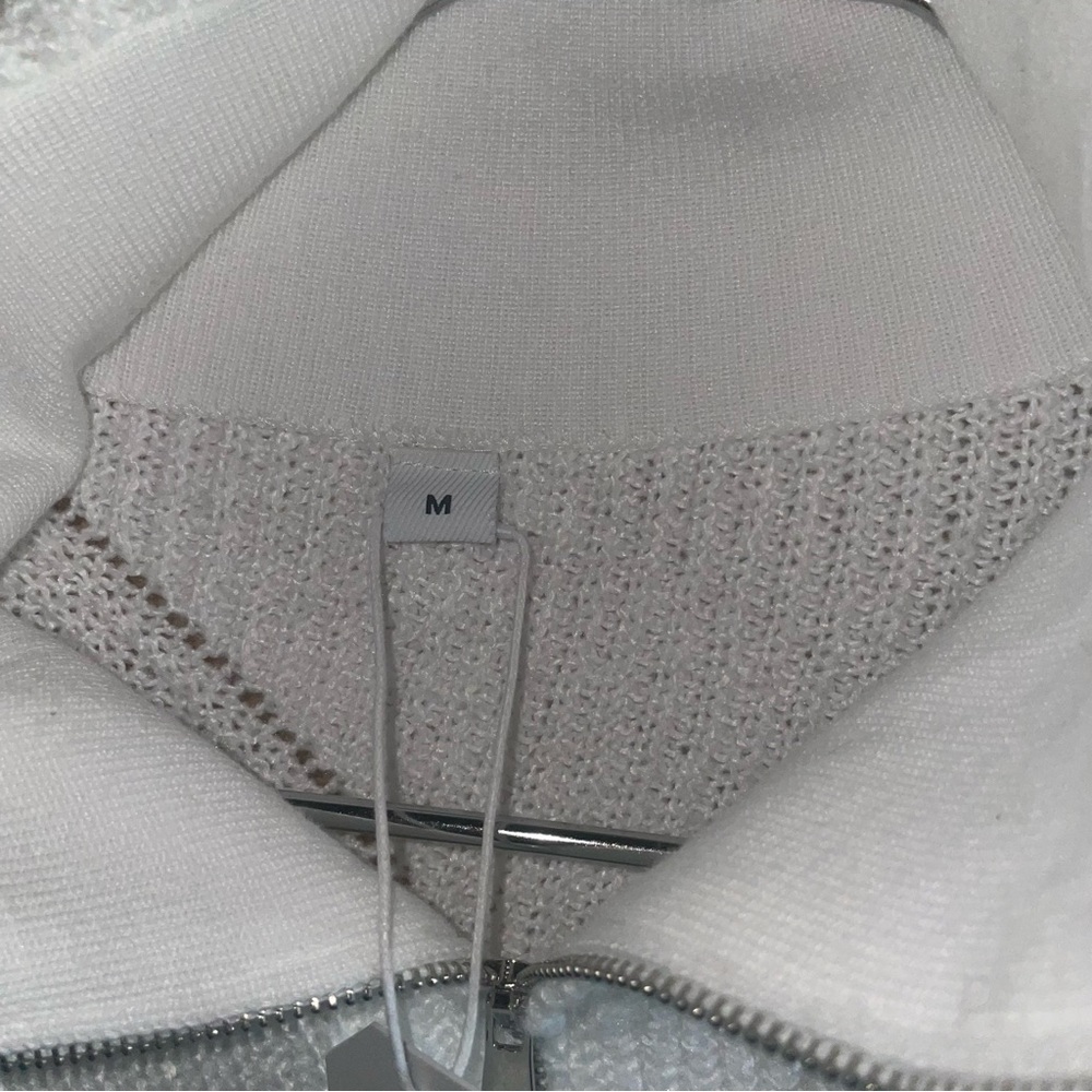 Boutique White knit zipper neck pull over sweater nwt - Picture 8 of 9